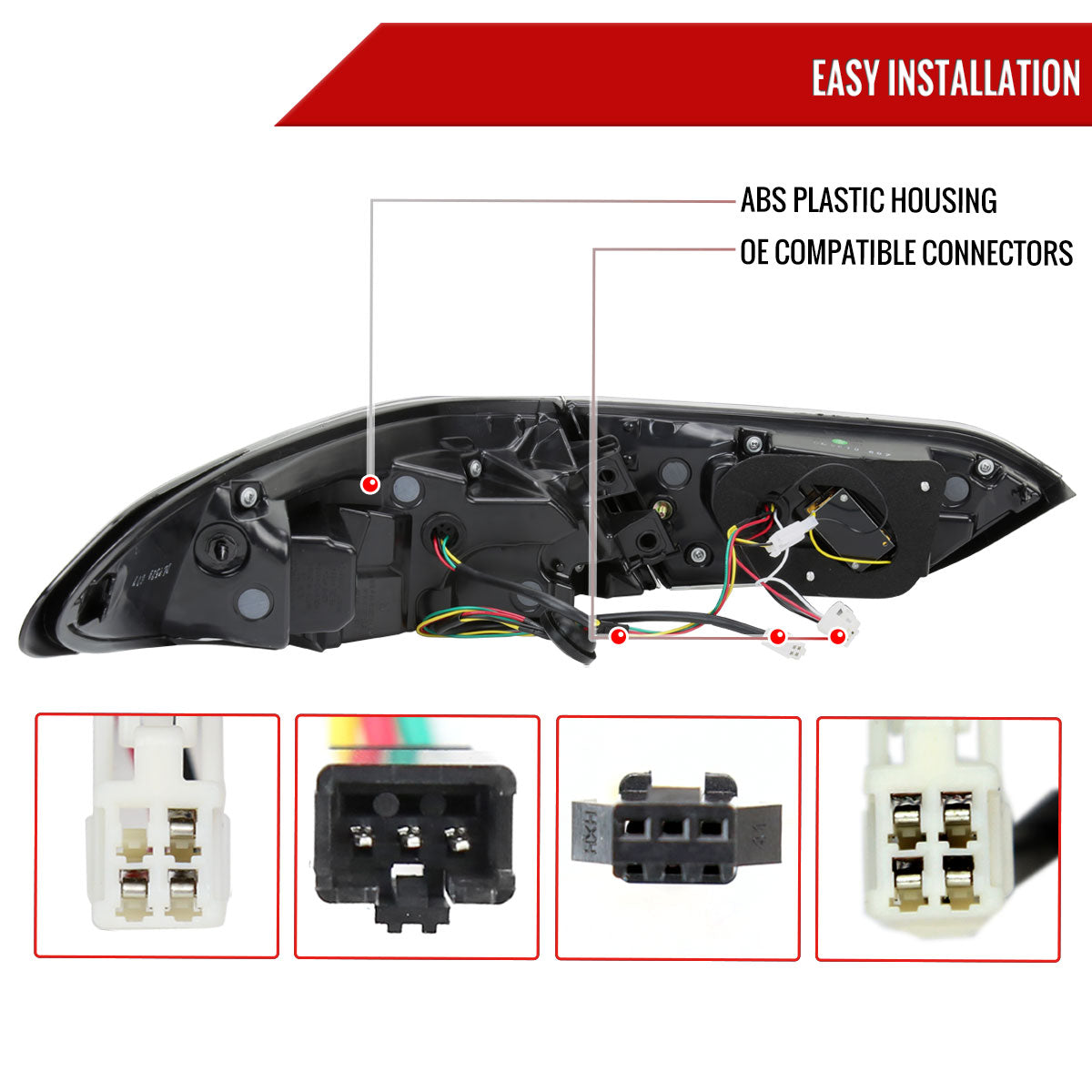 2018-2022 Toyota Camry LED Tail Lights w/ Sequential Signal Lamps (Matte Black Housing/Clear Lens)