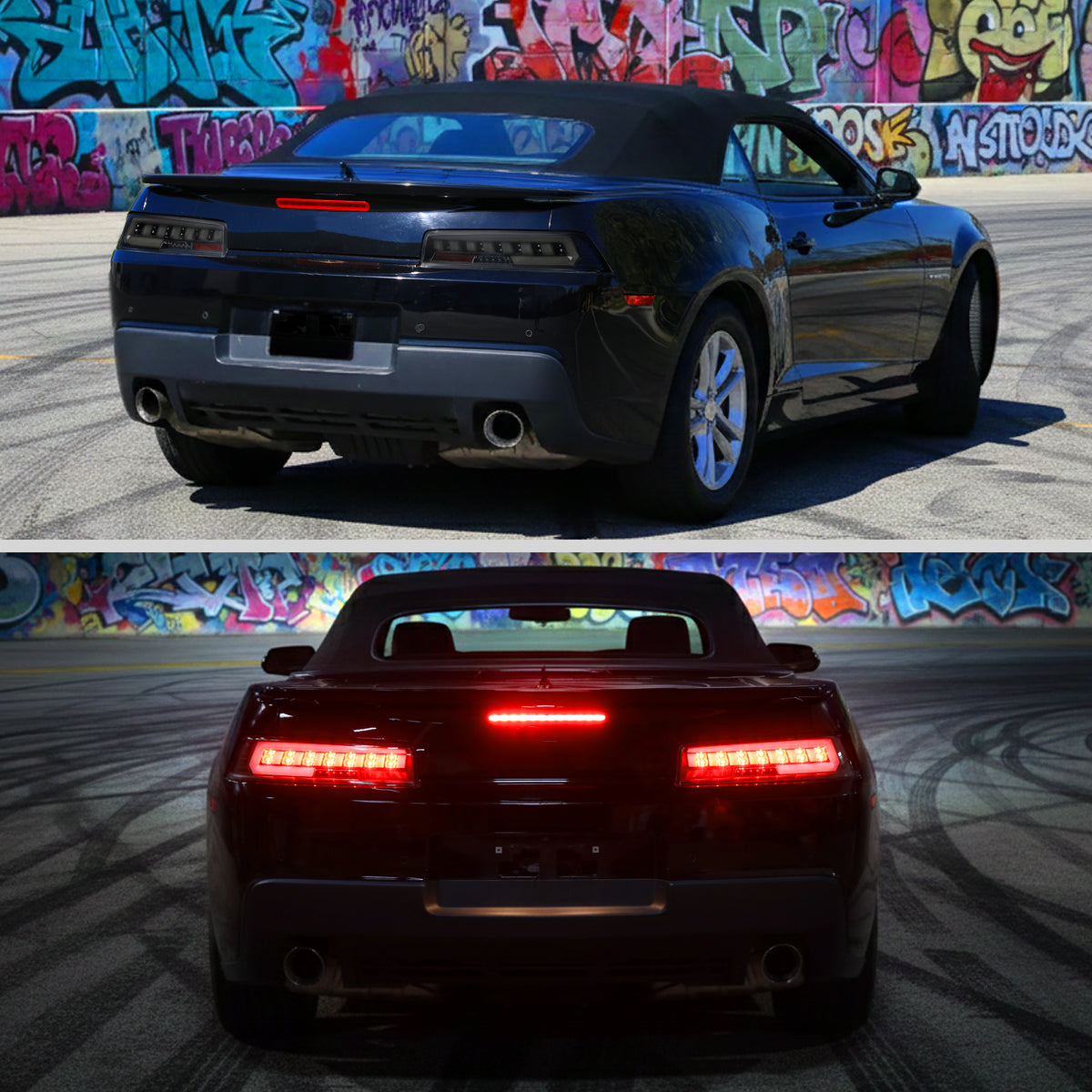 2014-2015 Chevrolet Camaro Full LED Sequential Tail Light (Glossy Black Housing / Smoked Lens)