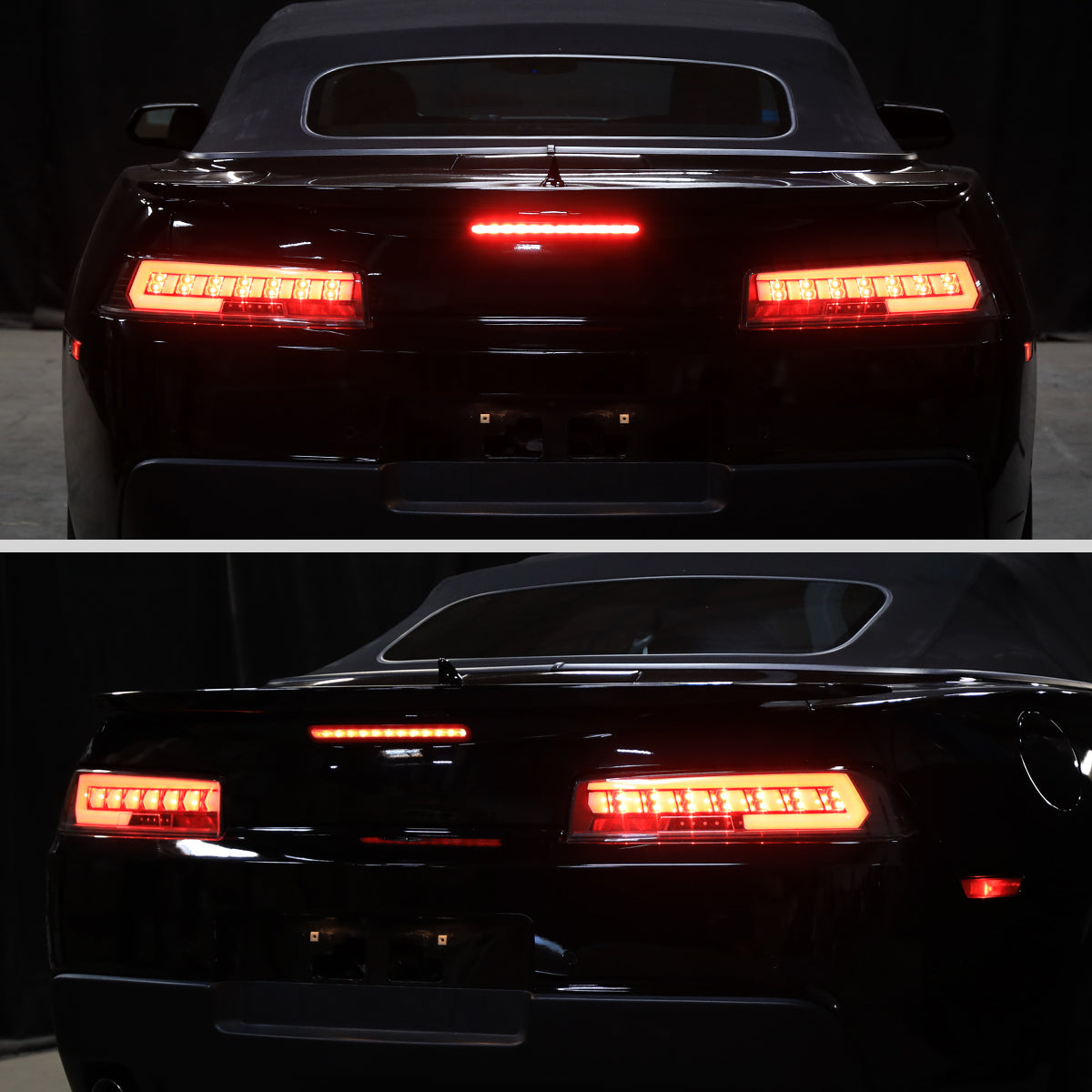 2014-2015 Chevrolet Camaro Full Red LED Sequential Tail Light (Jet Black Housing/Clear Lens)