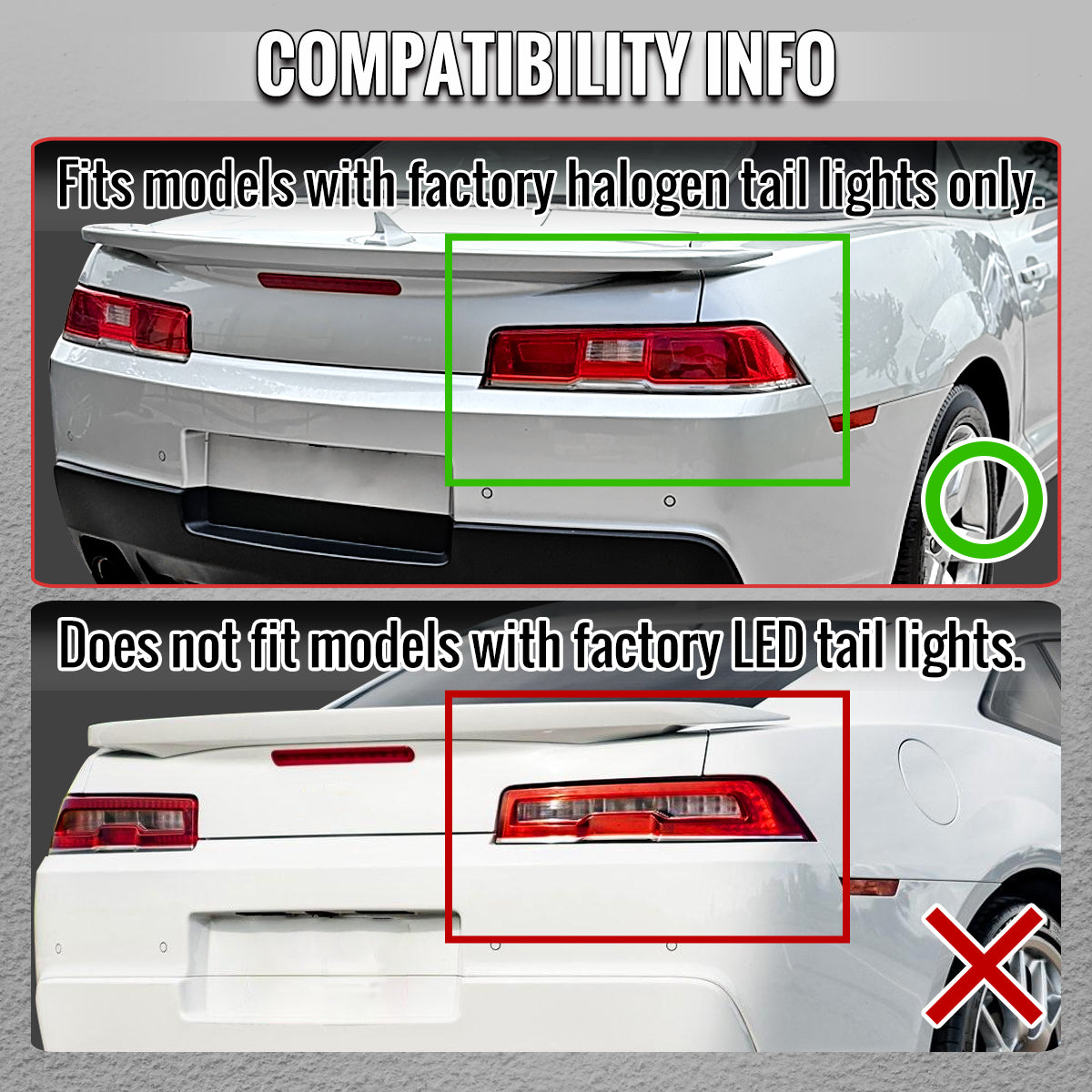 2014-2015 Chevrolet Camaro Full LED Sequential Tail Light (Black Housing / Clear Lens)