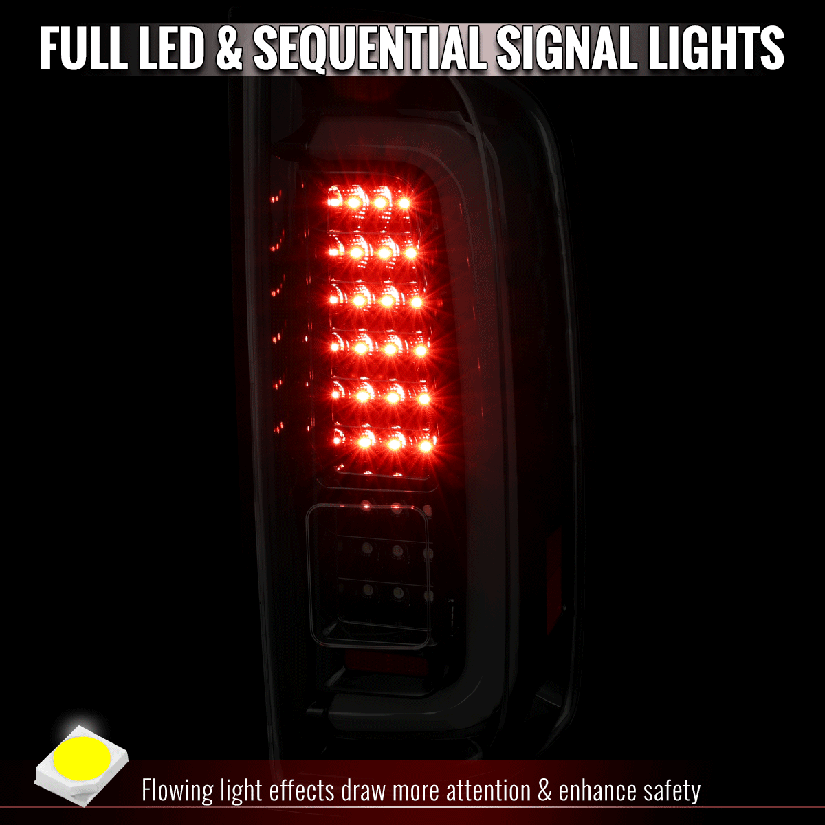 2015-2022 Chevrolet Colorado GMC Canyon Full LED Sequential Tail Lights (Glossy Black Housing / Smoked Lens)