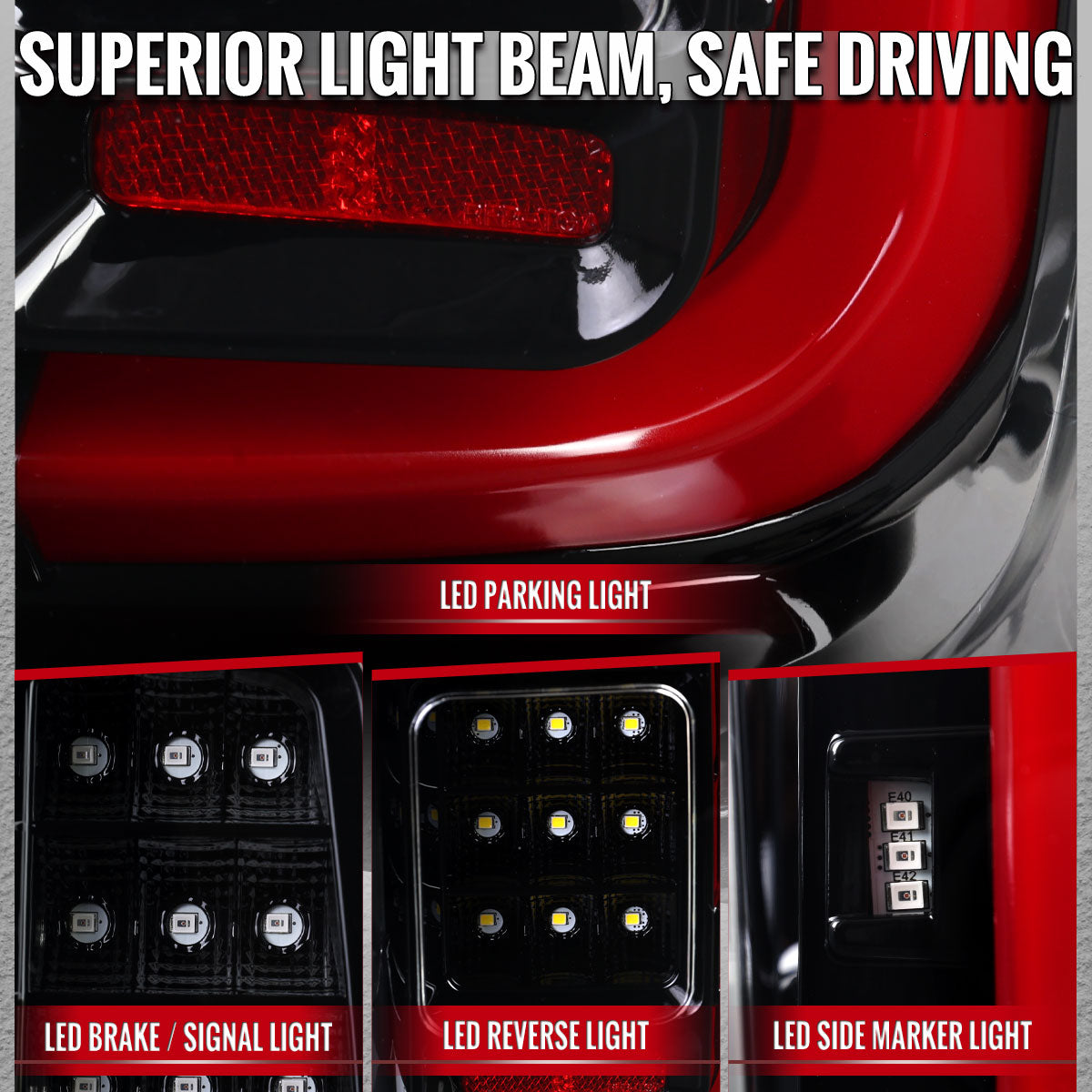 2015-2022 Chevrolet Colorado GMC Canyon Full LED Sequential Tail Lights (Jet Black Housing / Clear Lens)