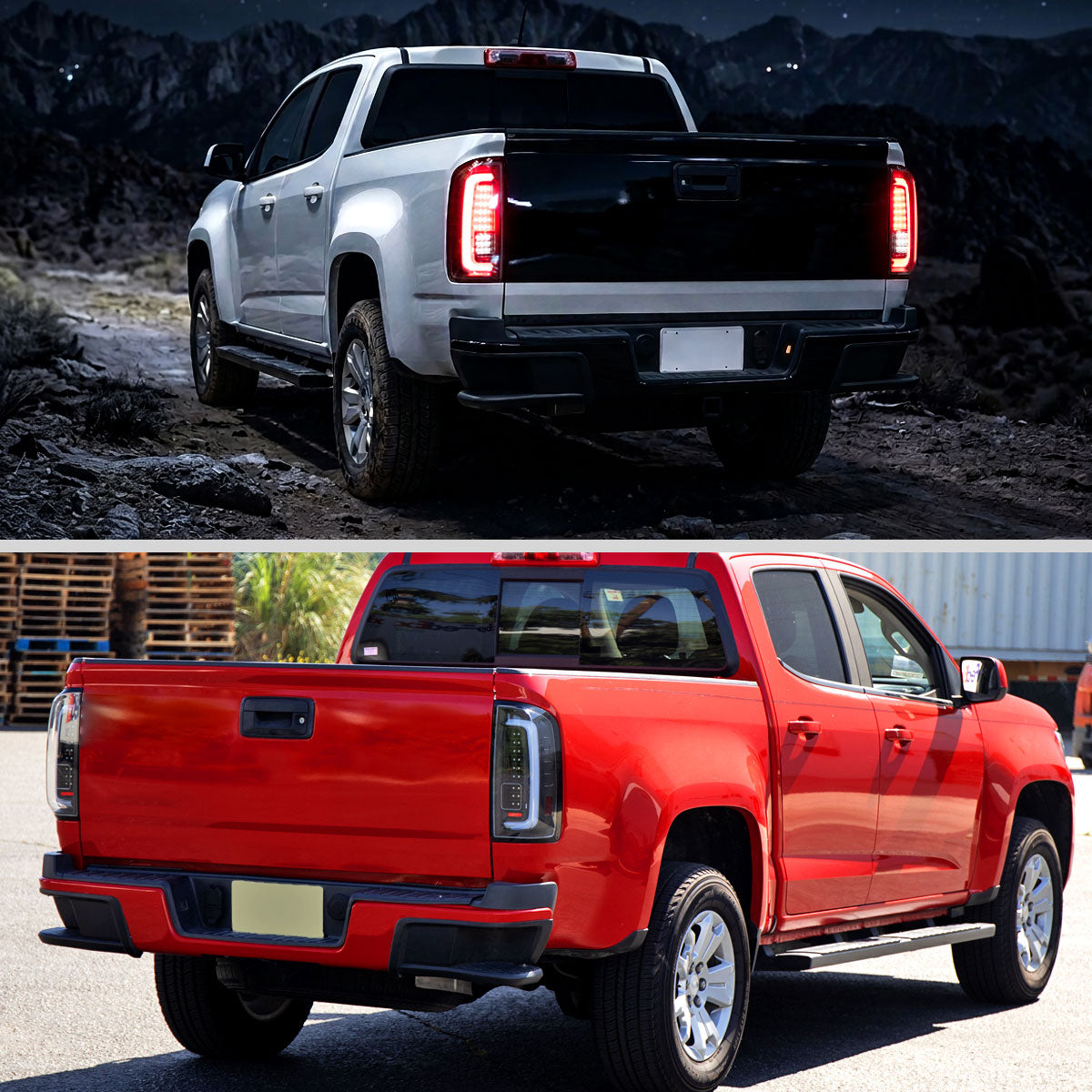 2015-2022 Chevrolet Colorado GMC Canyon Full LED Sequential Tail Lights (Black Housing / Clear Lens)