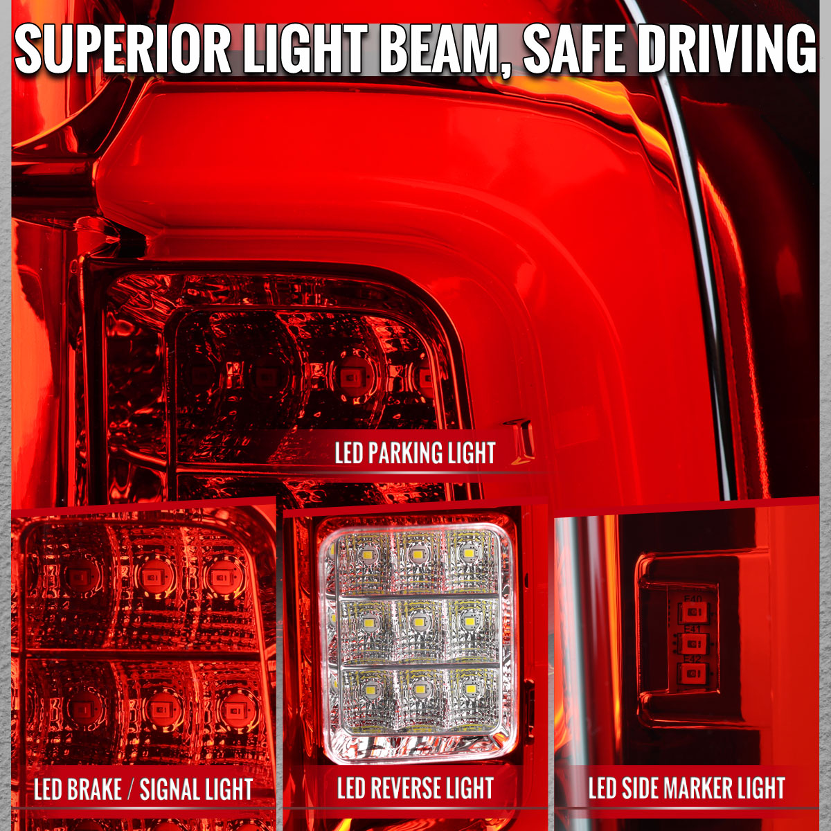 2015-2022 Chevrolet Colorado GMC Canyon Full LED Sequential Tail Lights (Chrome Housing / Red Clear Lens)