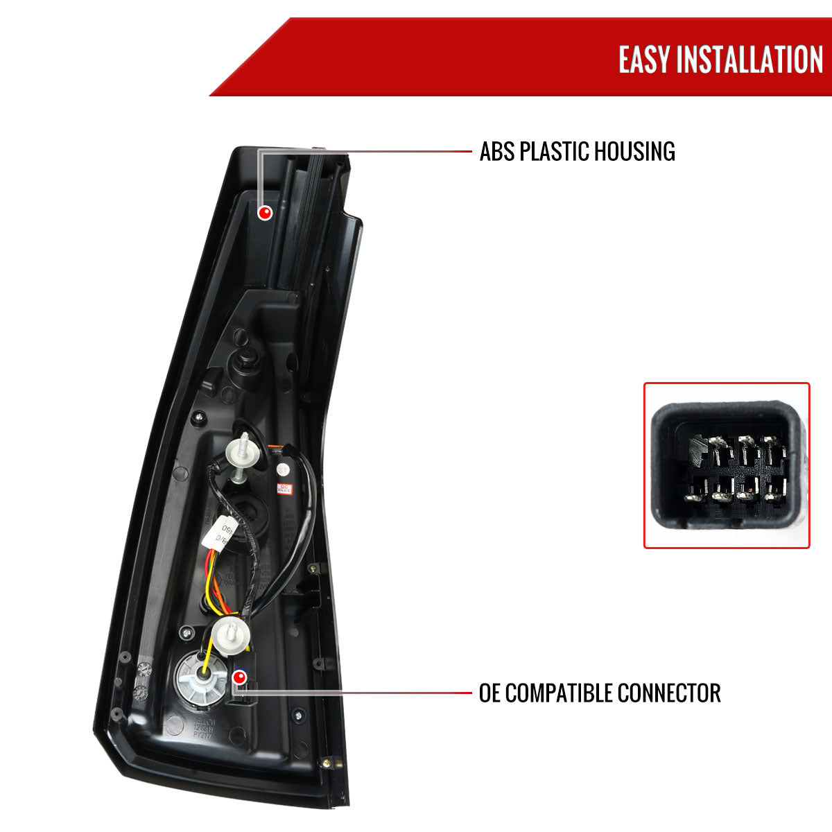 2003-2007 Cadillac CTS LED Tail Lights (Matte Black Housing/Clear Lens)