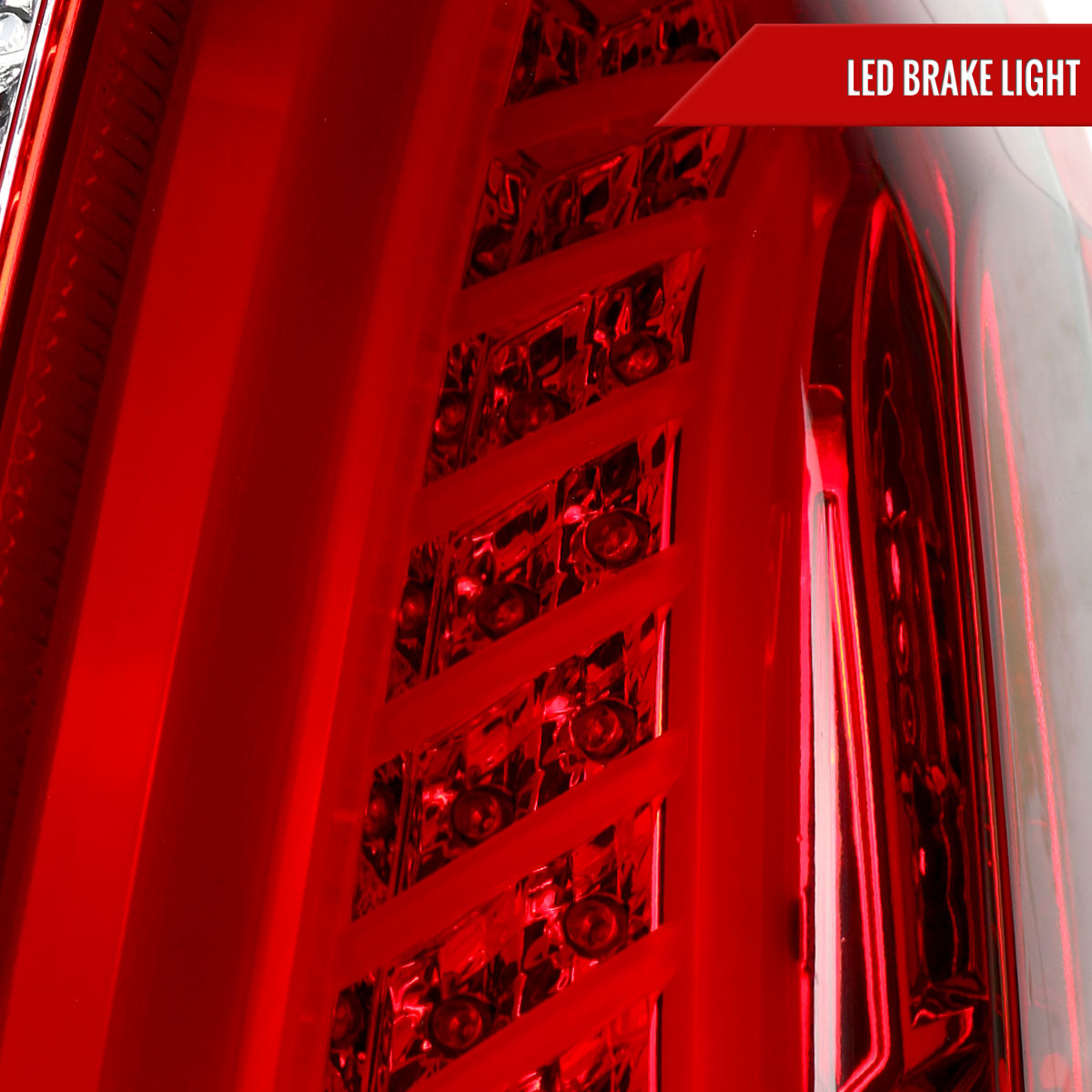 2003-2007 Cadillac CTS LED Tail Lights (Chrome Housing/Red Lens)