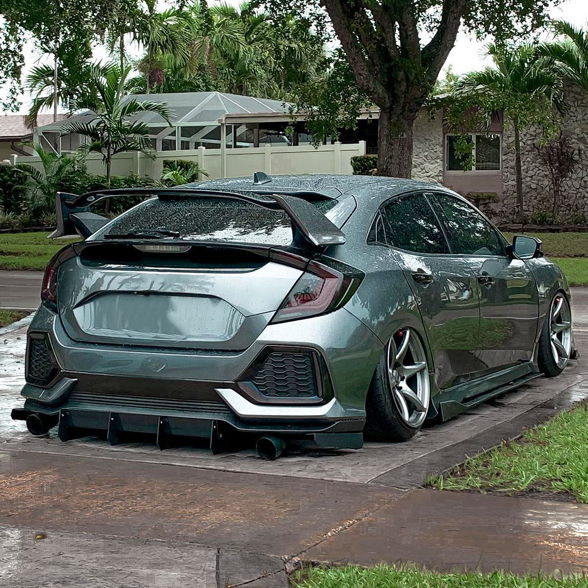 2017-2021 Honda Civic Hatchback LED Sequential Signal Tail Lights (Black Housing/Smoked Lens)