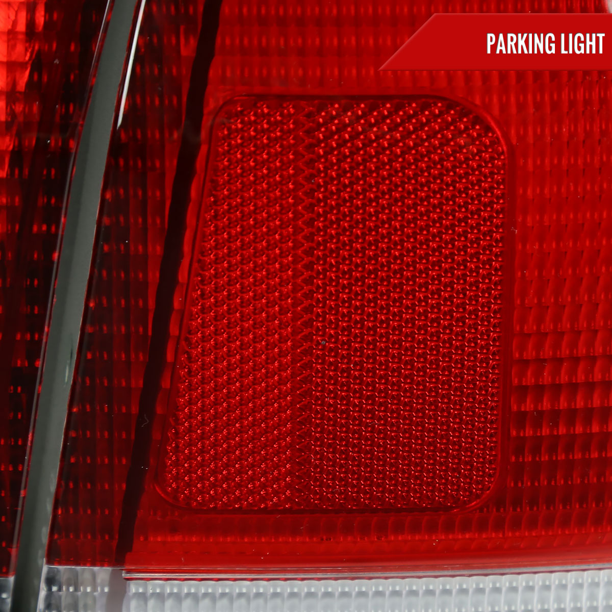 1996-1998 Honda Civic Sedan Tail Lights w/ Bulbs (Chrome Housing/Red Clear Lens)