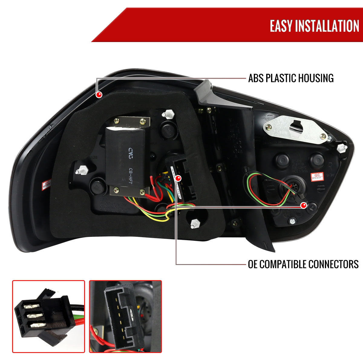 2006-2008 BMW E90 3 Series Sedan LED Tail Lights (Chrome Housing/Red Smoked Lens)