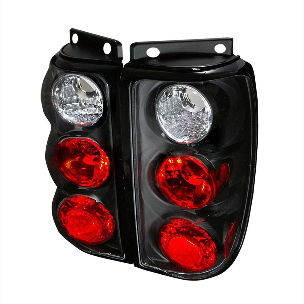 1995-1997 Ford Explorer Tail Lights (Matte Black Housing/Clear Lens)