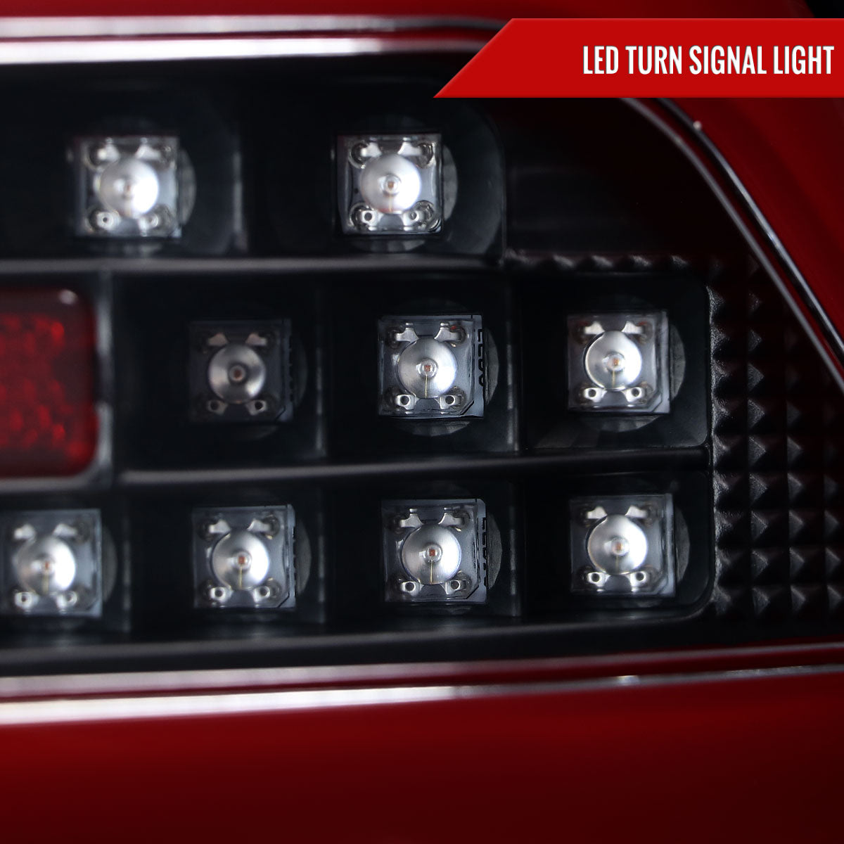 2008-2017 Mitsubishi Lancer / 2008-2015 Lancer EVO X Sedan Red Bar LED Tail Lights (Black Housing/Clear Lens)