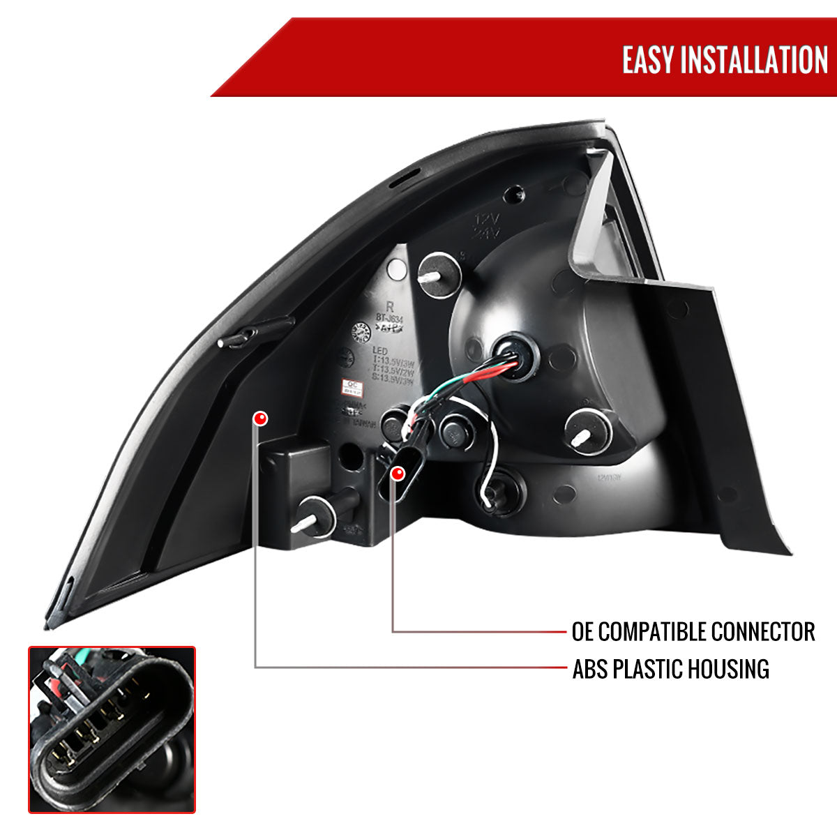 2006-2013 Chevrolet Impala/ 2014-2016 Impala Limited LED Tail Lights (Matte Black Housing/Clear Lens)