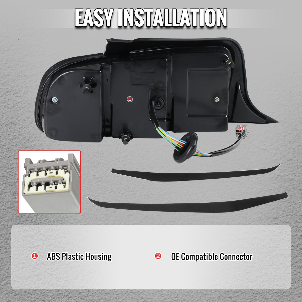 2010-2012 Ford Mustang Base GT Red Tail Lights w/ Sequential LED Turn Signal (Black Hoursing / Clear Lens)