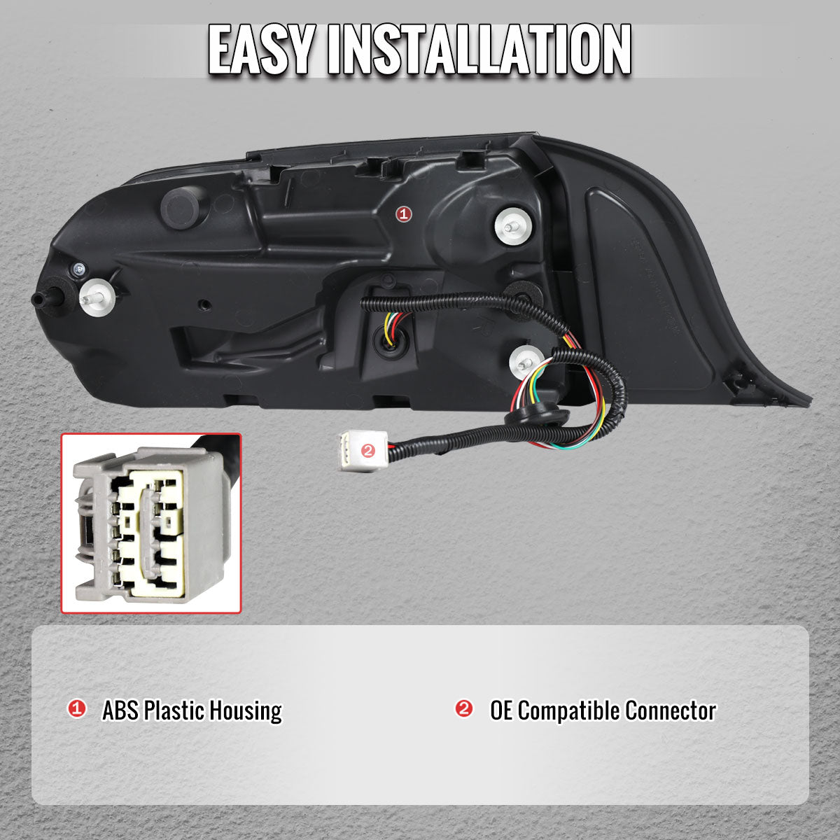 2015-2023 Ford Mustang Sequential LED Turn Signal Euro Tail Lights (Black Housing / Red Lens)