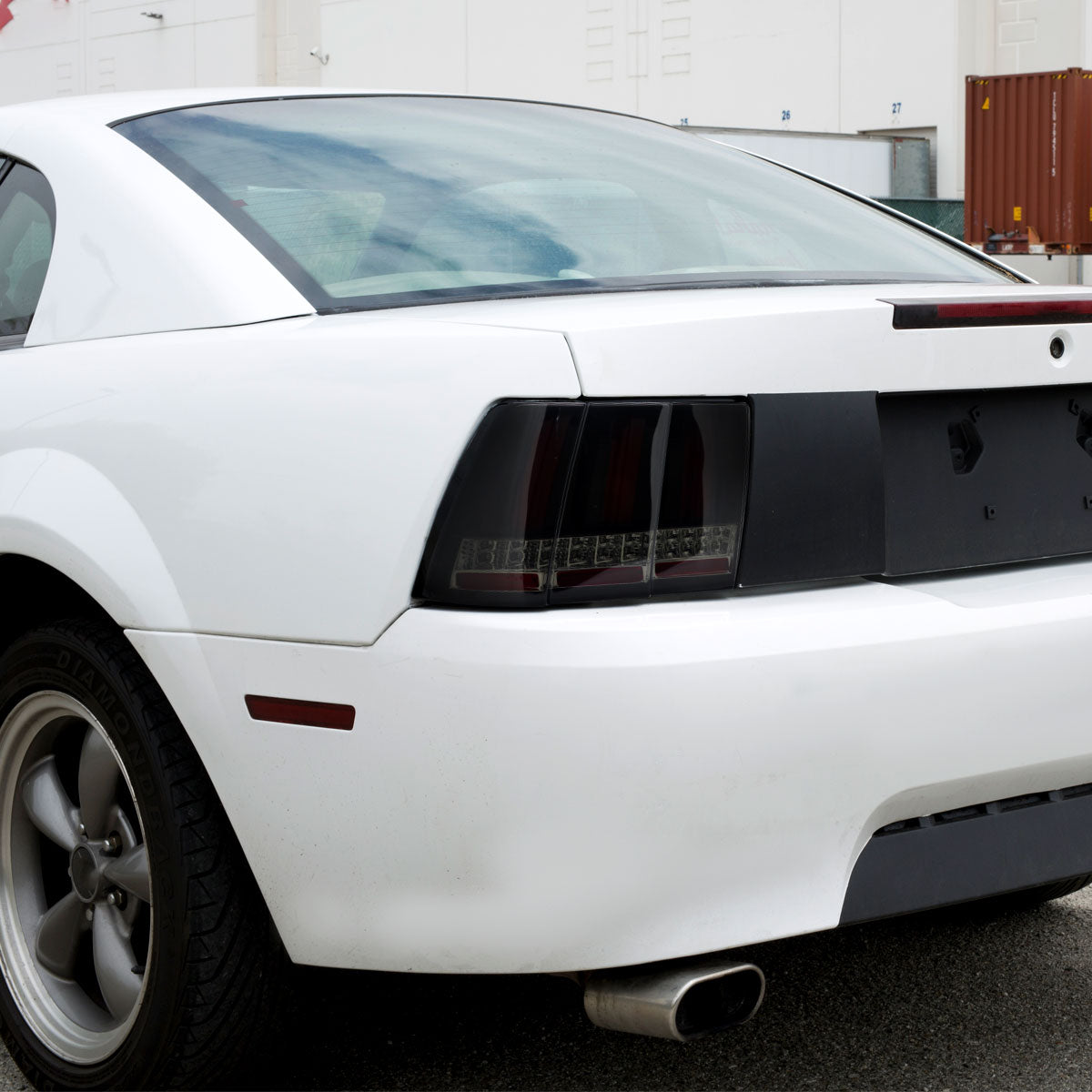 1999-2004 Ford Mustang Red Marker Sequential LED Tail Lights (Glossy Black Housing/Smoked Lens)