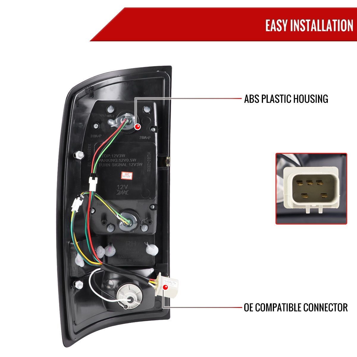 2002-2006 Dodge RAM 1500 2500 3500 LED Tail Lights -G2 (Jet Black Housing/Clear Lens)