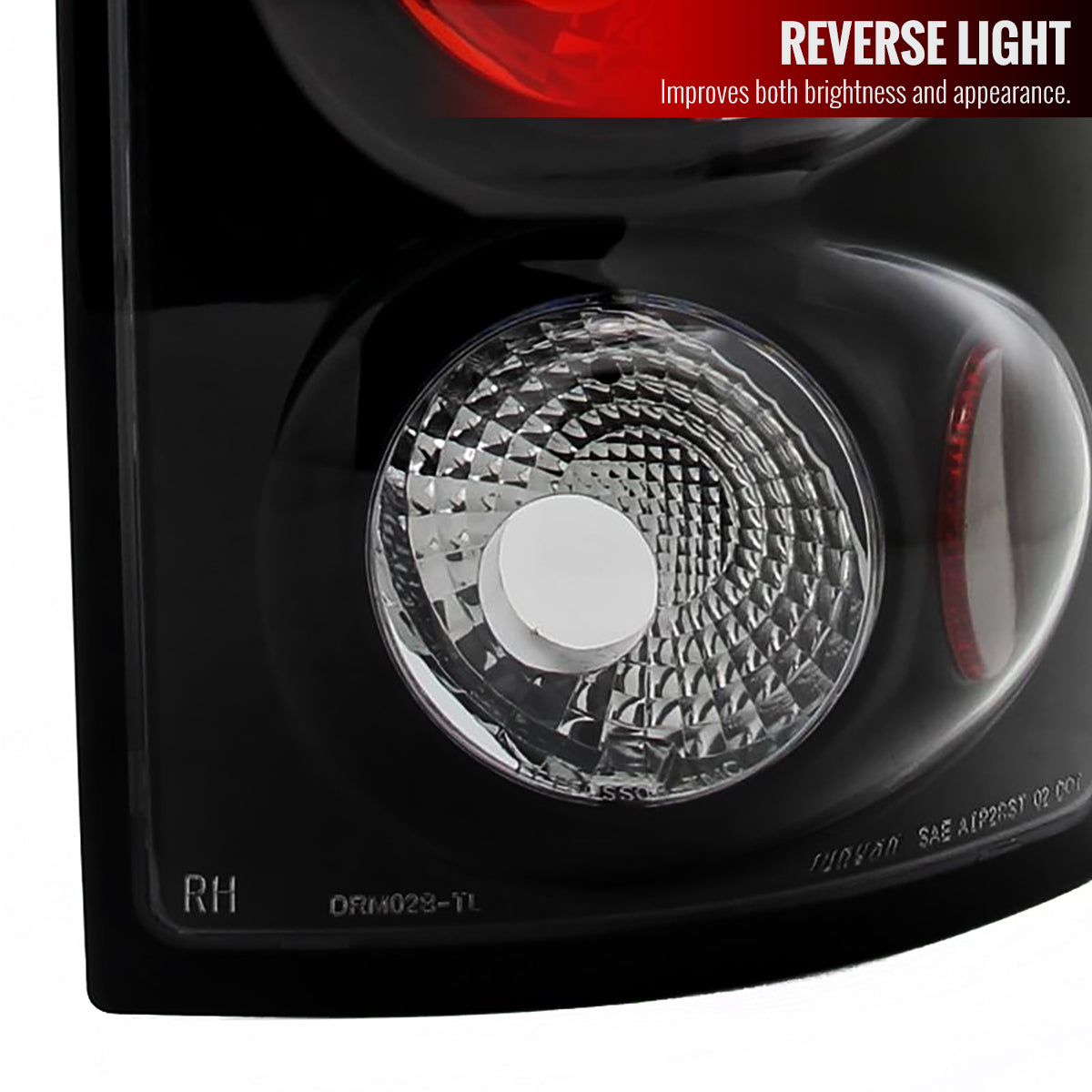 2002-2006 Dodge RAM Tail Lights (Matte Black Housing/Clear Lens)