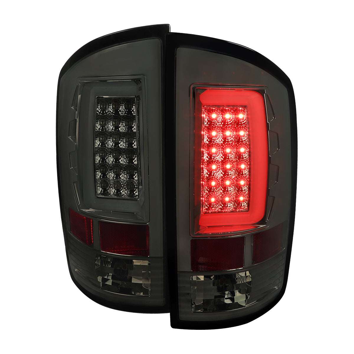 2007-2009 Dodge RAM 1500/2500/3500 LED Tail Lights (Chrome Housing/Smoked Lens)