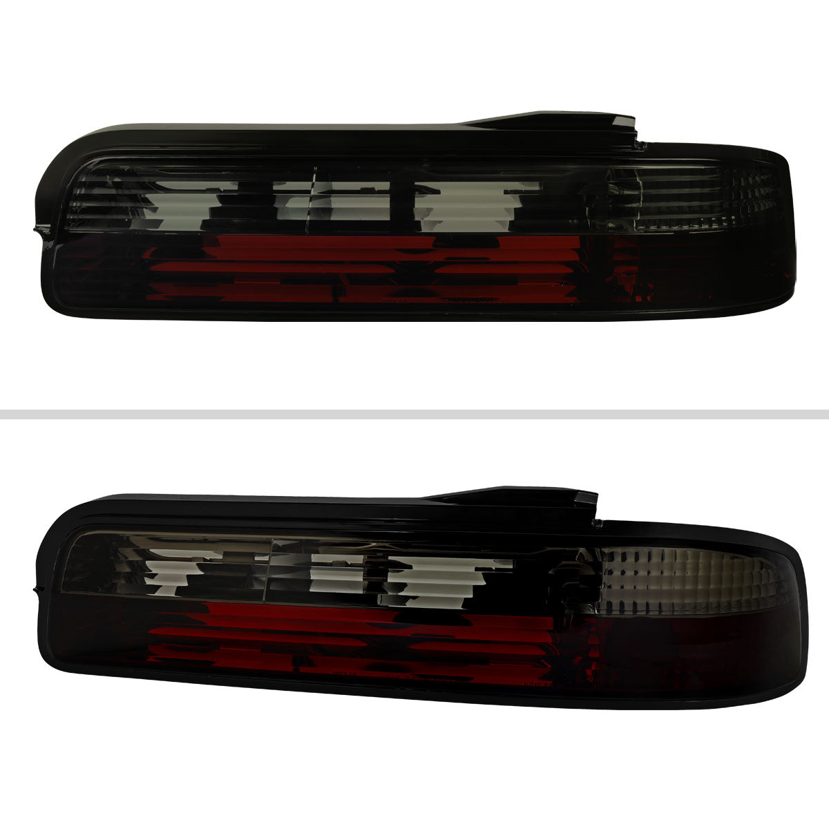 1989-1994 Nissan 240SX S13 Coupe Tail Lights (Chrome Housing/Red Smoked Lens)