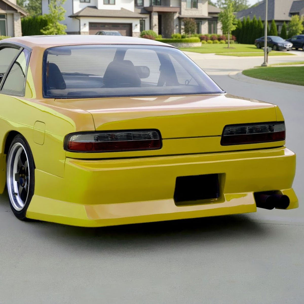 1989-1994 Nissan 240SX S13 Coupe Tail Lights (Chrome Housing/Red Smoked Lens)