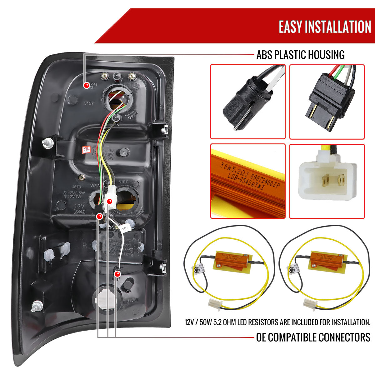 2007-2013 GMC Sierra 1500/ 2007-2014 Sierra 2500HD 3500HD LED Tail Lights (Glossy Black Housing/Smoked Lens)