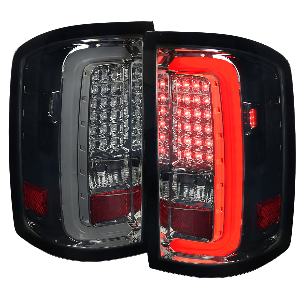 2014-2018 GMC Sierra 1500/2500HD/3500HD LED Tail Lights (Chrome Housing/Smoked Lens)