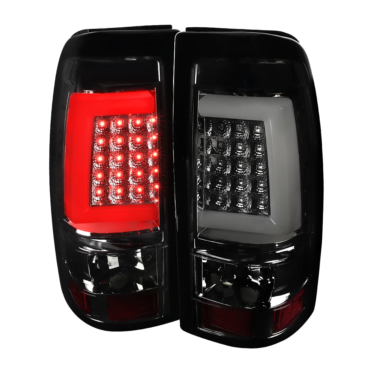 2003-2006 Chevrolet Silverado LED Tail Lights - G2 (Chrome Housing/Smoked Lens)
