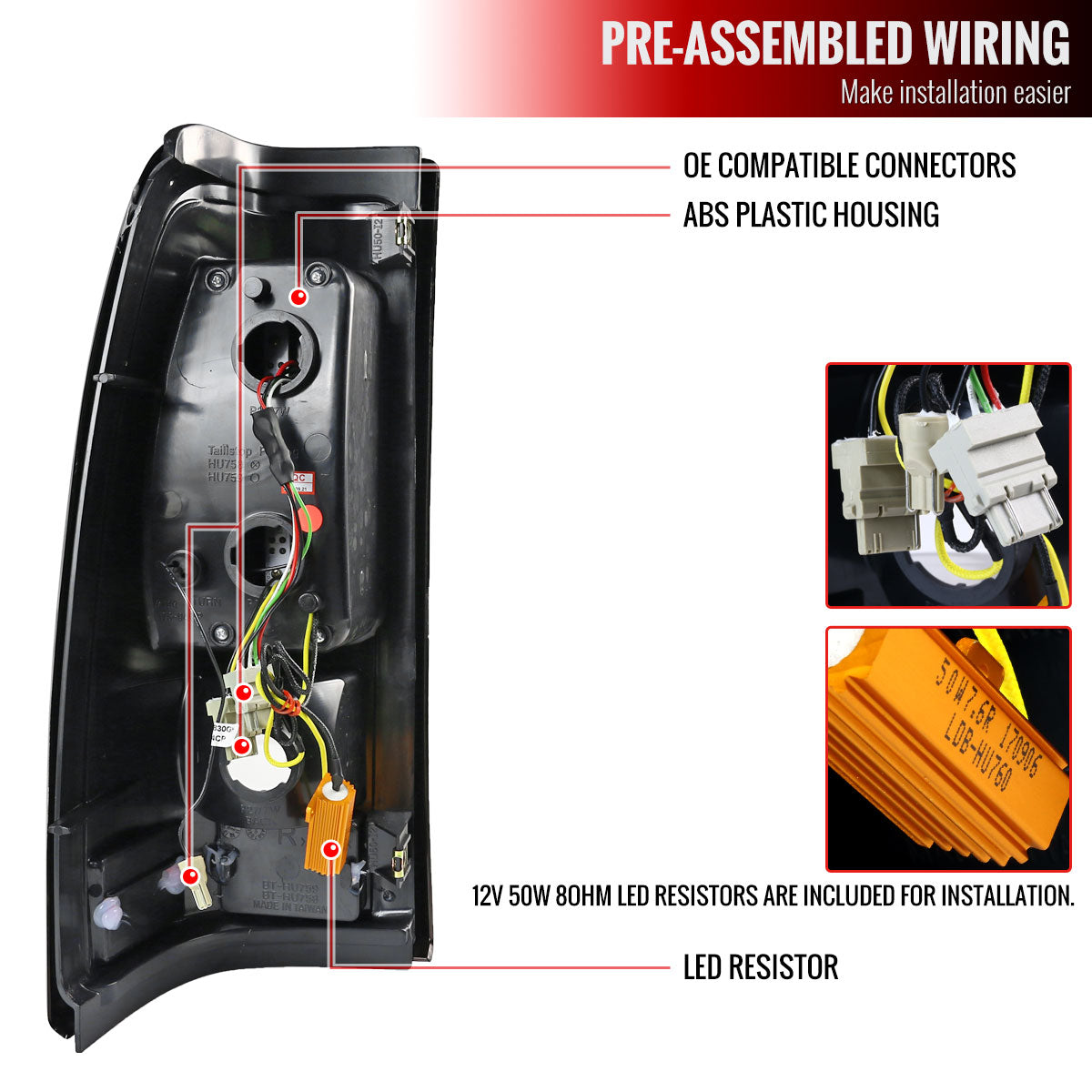 2003-2006 Chevrolet Silverado V2 LED Tail Lights (Matte Black Housing/Clear Lens)
