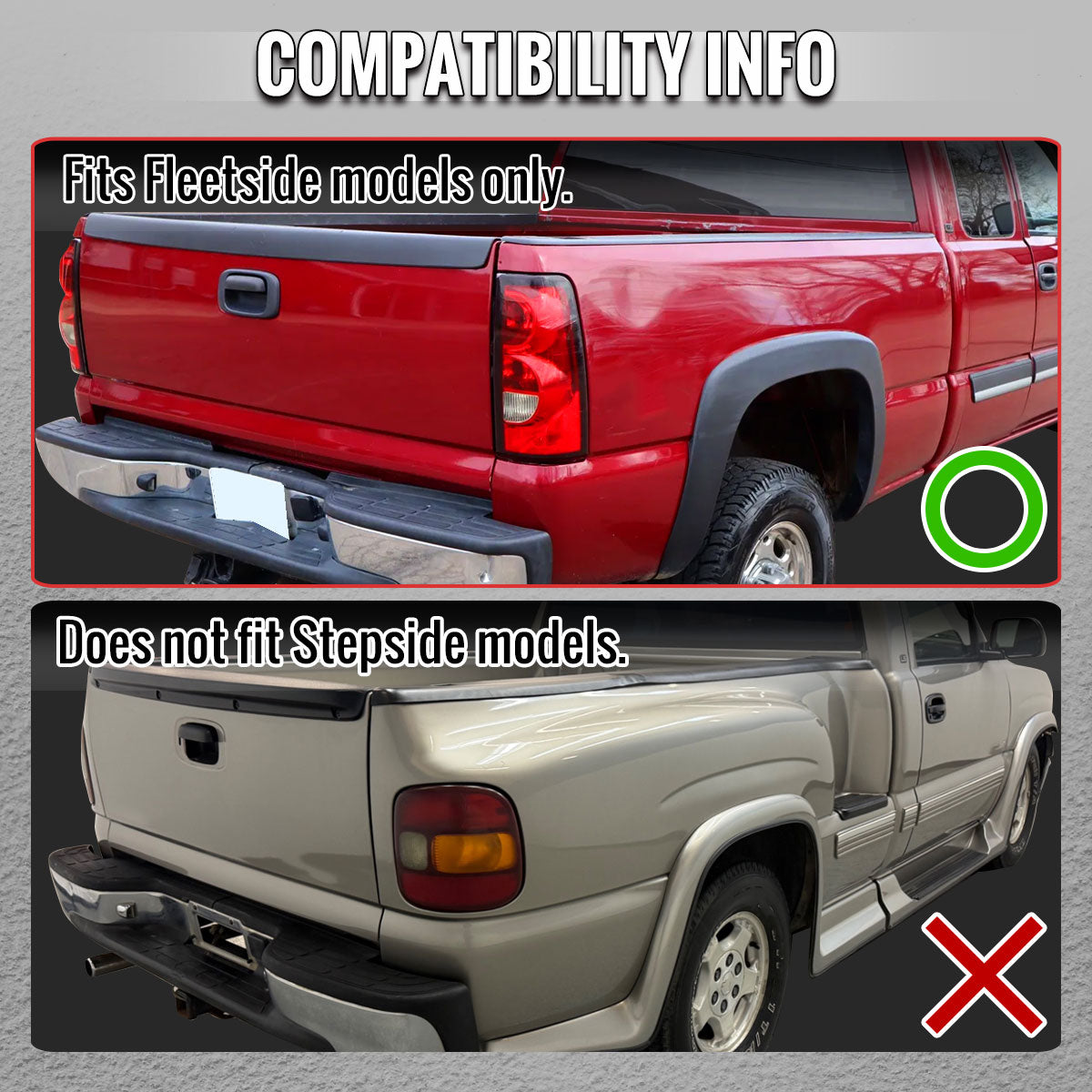 2003-2006 Chevrolet Silverado 1500 2500 3500 Red LED C-Bar Tail Lights (Black Housing / Clear Lens)