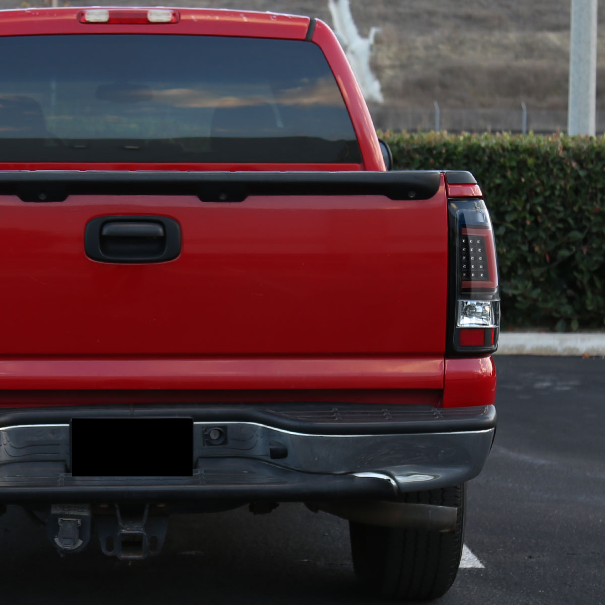 2003-2006 Chevrolet Silverado Red C Bar LED Tail Lights - G2 (Black Housing/Clear Lens)