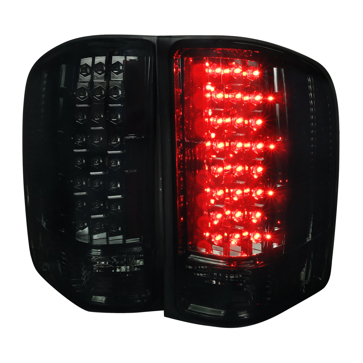 2007-2014 Chevrolet Silverado LED Tail Lights - OZ (Chrome Housing/Smoked Lens)