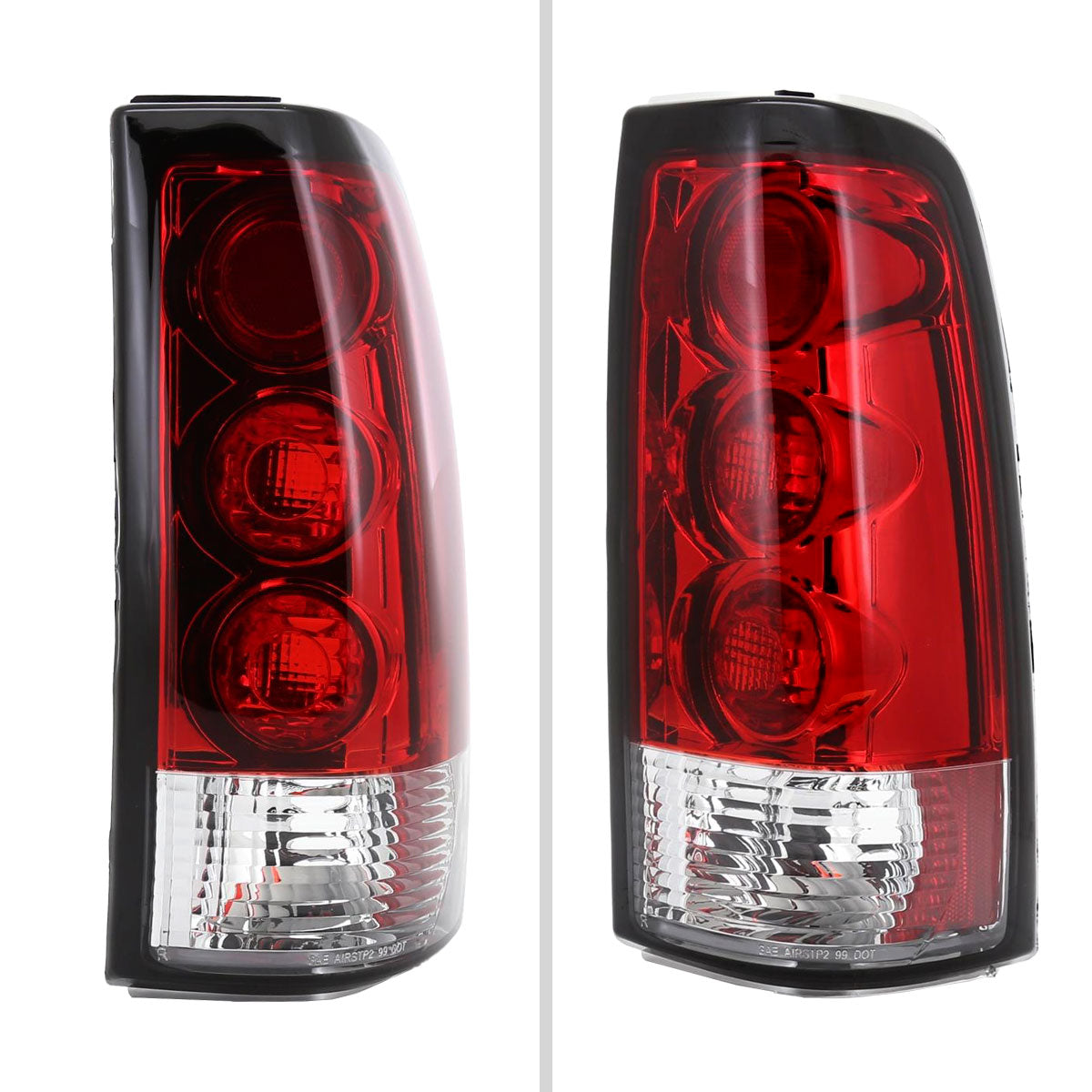 1999-2002 Chevrolet Silverado/ 1999-2006 GMC Sierra Tail Lights - APC (Chrome Housing/Red Lens)