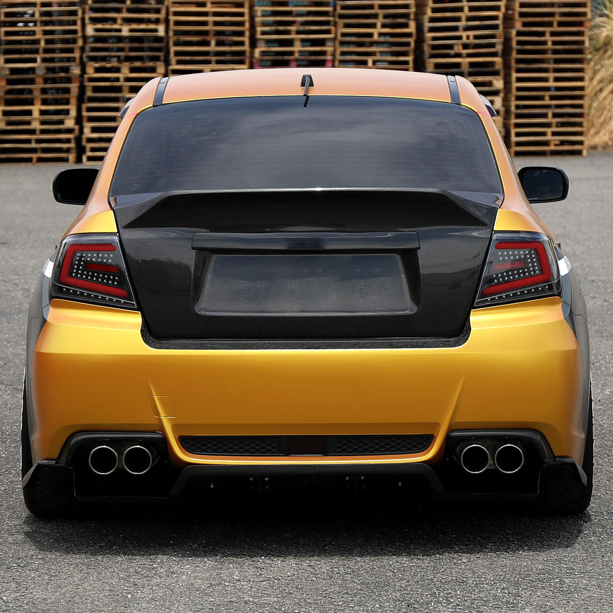 2008-2014 Subaru ImprezaWRX/STI Red LED Bar Sequential Turn Signal Tail Lights (Matte Black Housing/Clear Lens)
