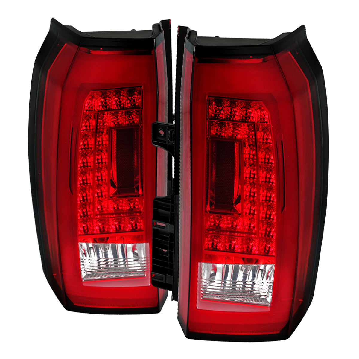 2015-2020 GMC Yukon/Yukon XL Denali SLE/SLT LED Tail Lights (Chrome Housing/Red Clear Lens)