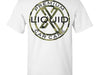 Liquid X Circle Logo Camo Print Men's T-Shirt - White