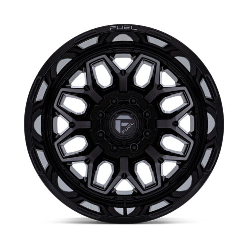Fuel 1PC D875 Flux Dually 22x8.25 Inch Gloss Black Brush Finish Wheel