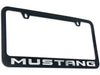 Ford Mustang License Plate Frame - Black with Mirrored Script