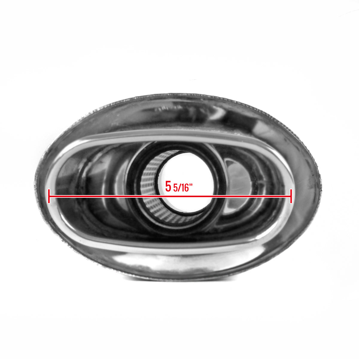 Universal 2.5" Inlet Stainless Steel Exhaust Muffler w/ Oval Tip