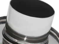 Universal 2.5" Inlet/4" Outlet Stainless Steel Spiral Flow Exhaust Muffler w/ Silencer