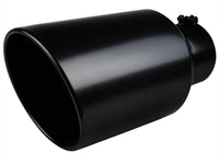 Universal 5" Inlet/8" Outlet Black Stainless Steel Bolt-On Angled Exhaust Tip