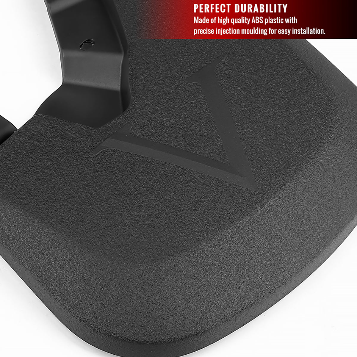2009-2018 Dodge RAM 1500 / 2019-2021 Dodge RAM Classic / 2010-2018 RAM 2500 3500 Black ABS Front & Rear Mud Flap Splash Guards (Models without OEM Wheel Lip Moldings)