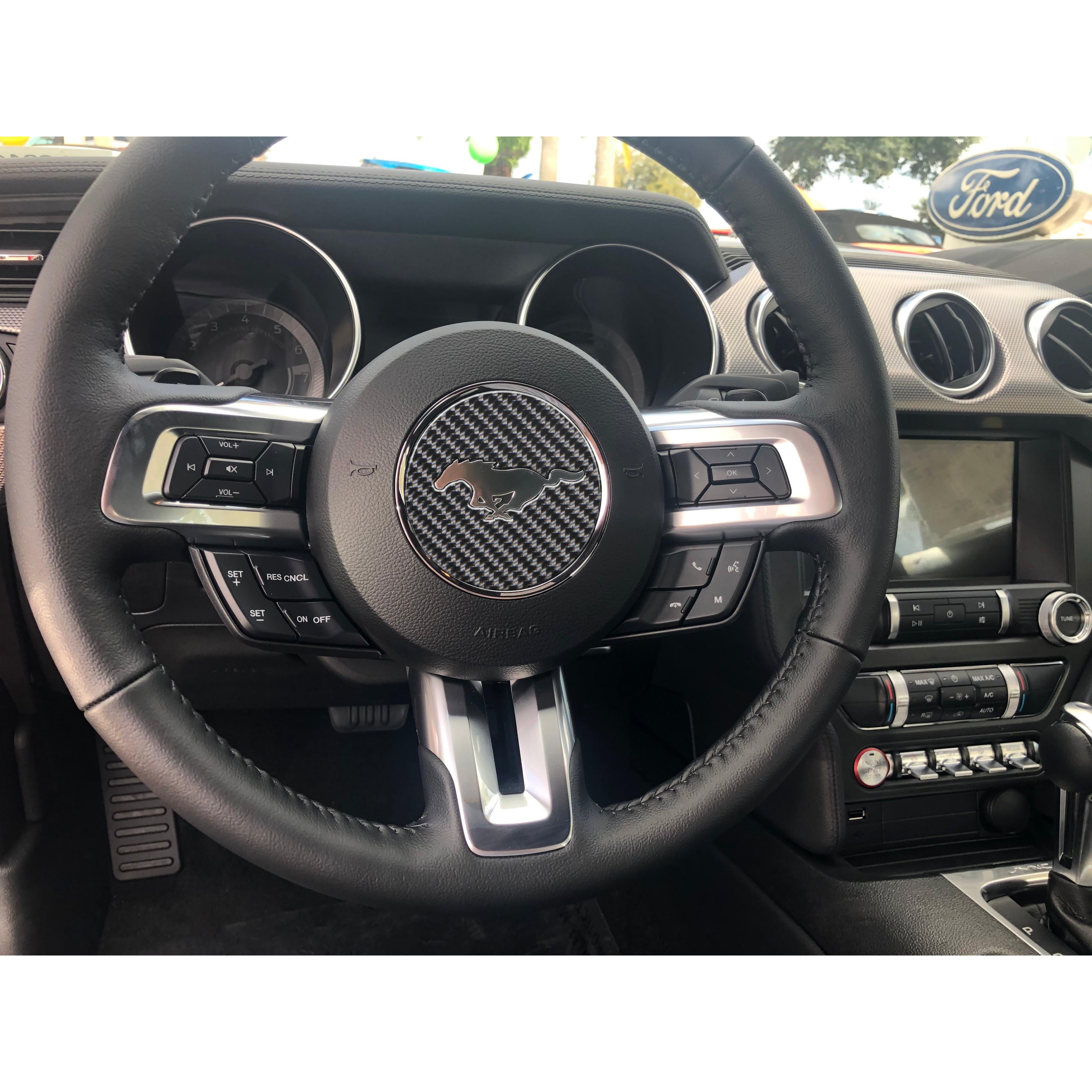 Steering Wheel Center Badge Accent Trim Fits 2015-2023 Ford Mustang