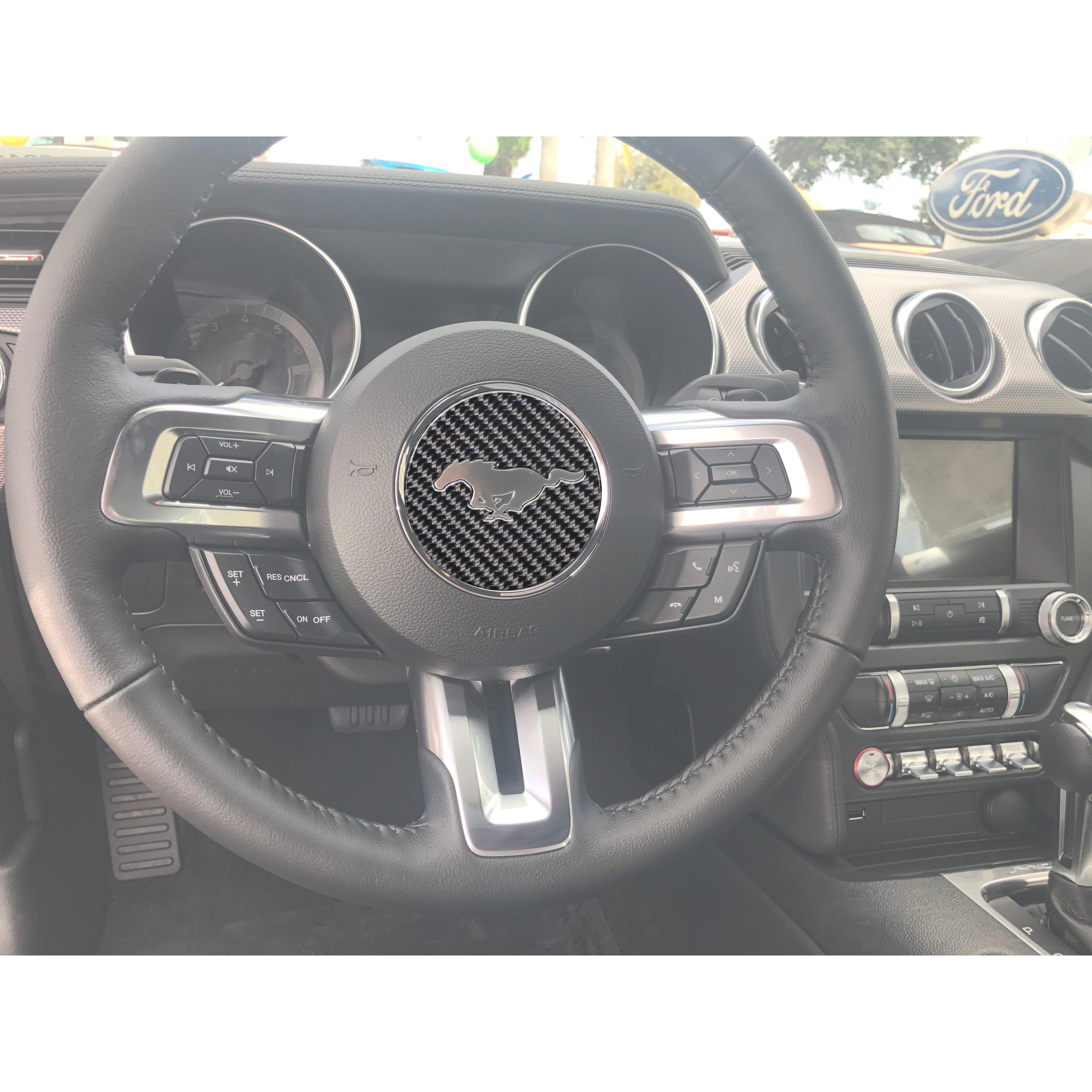 Steering Wheel Center Badge Accent Trim Fits 2015-2023 Ford Mustang
