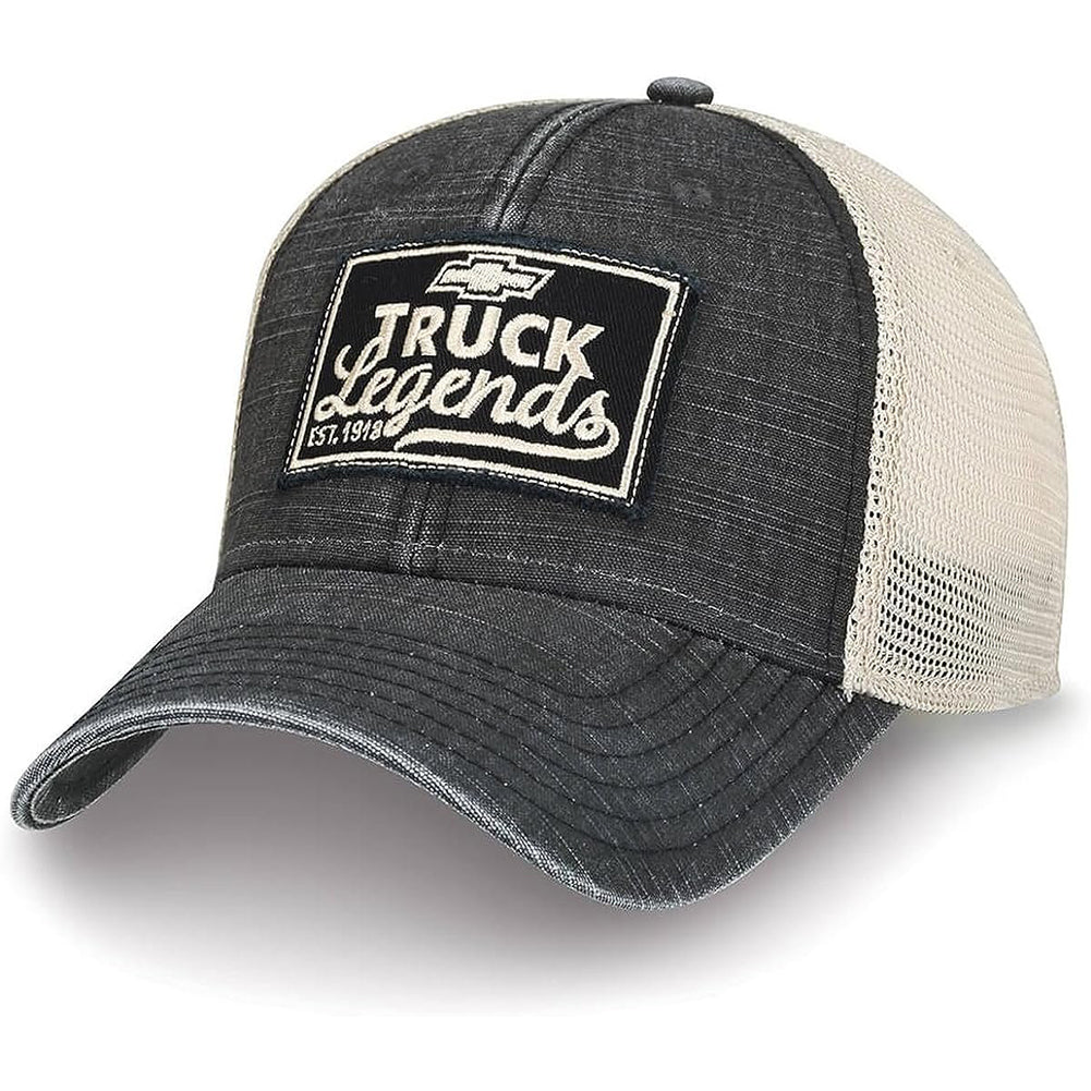 Chevrolet Bowtie Truck Legends Chevy Tonal Patterned Cap Mesh Hat - Gray