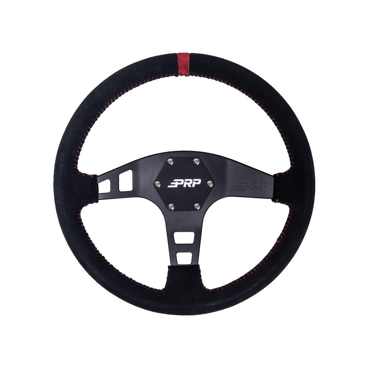 PRP Seats Off Road UTV Flat Steering Wheel - Aluminum with Black Suede