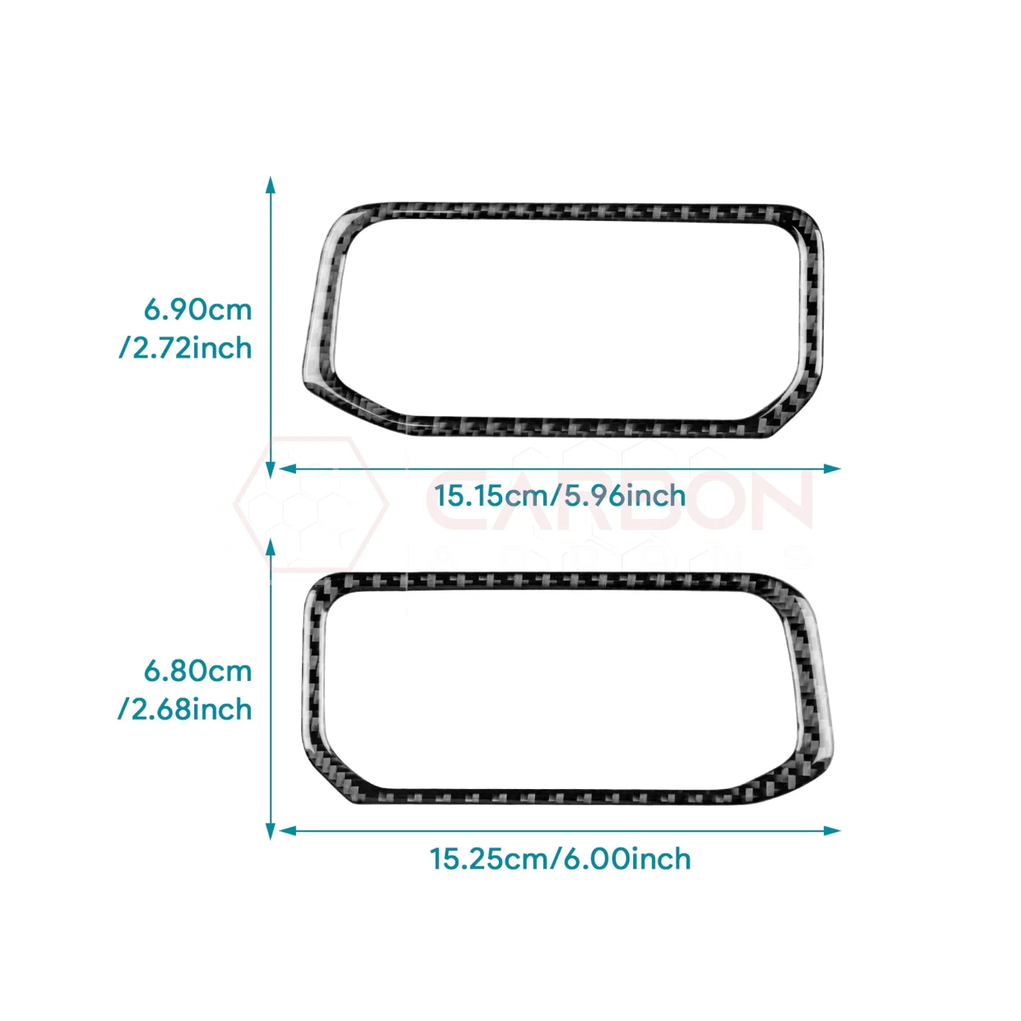2024+ S650 Mustang Real Carbon Fiber Center AC Vent Frame Overlay