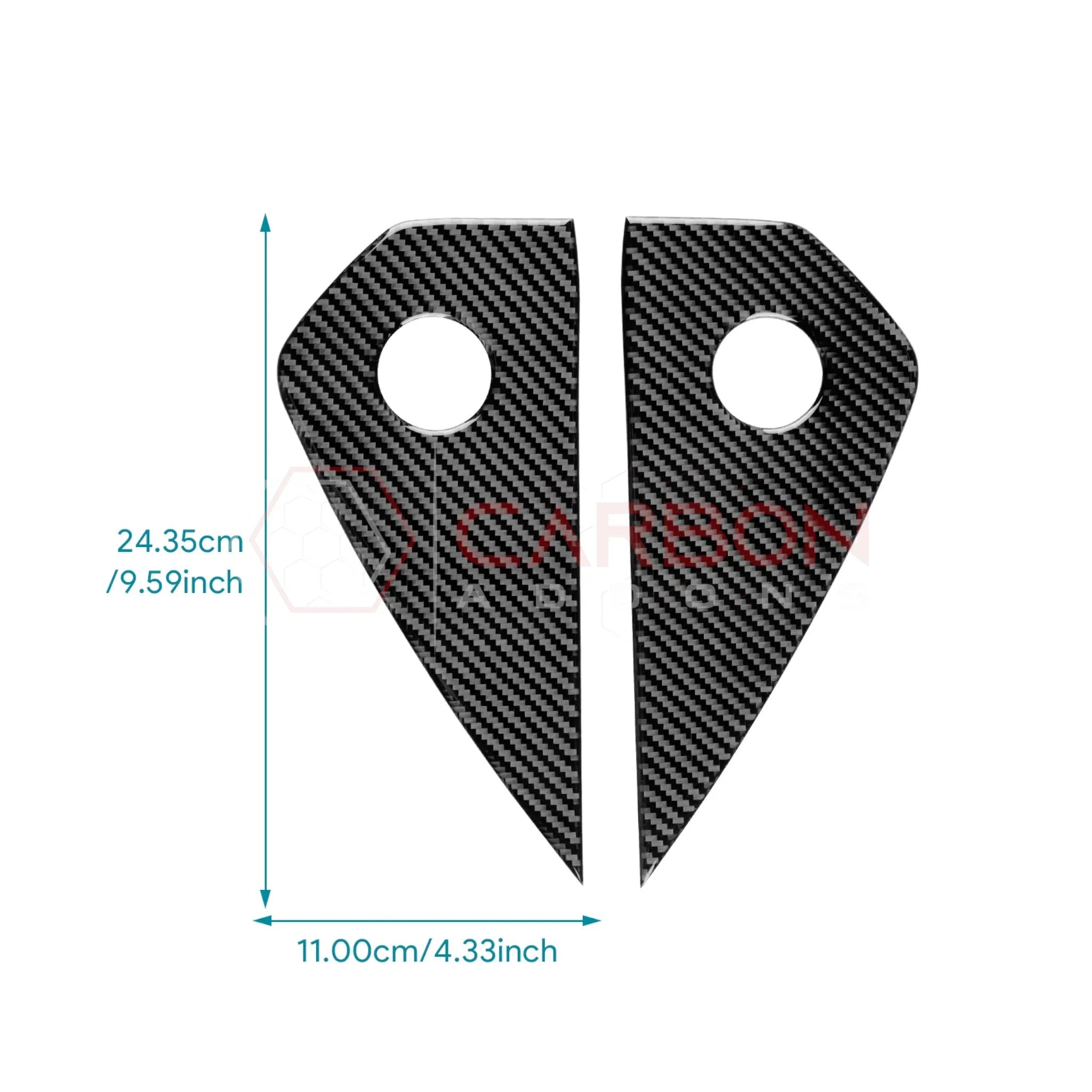 2024+ S650 Mustang Real Carbon Fiber Dash Side Panel Trim Overlay