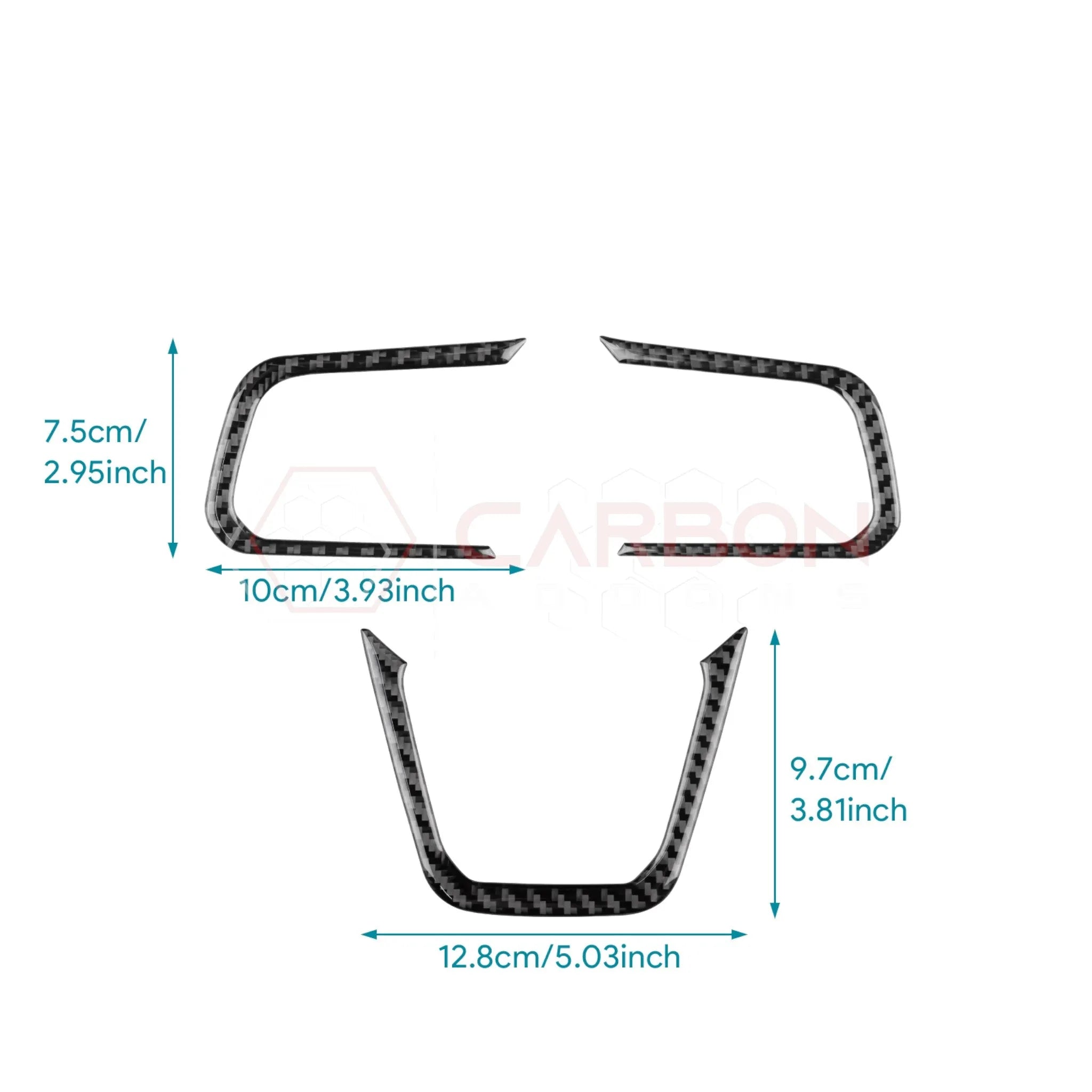 2024+ S650 Mustang Real Carbon Fiber Steering Wheel Trim Overlays