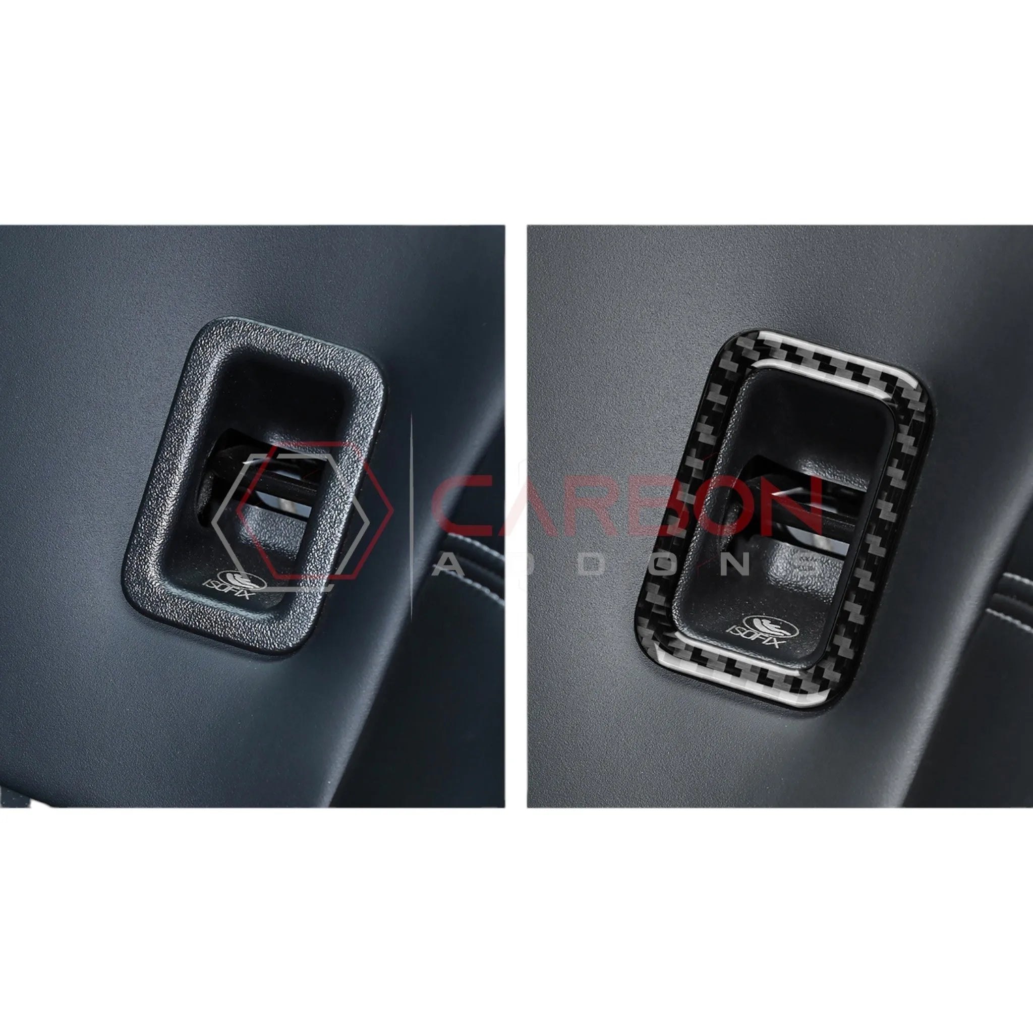 2024+ S650 Mustang Real Carbon Fiber Rear Baby Seat Latch Trim Overlay
