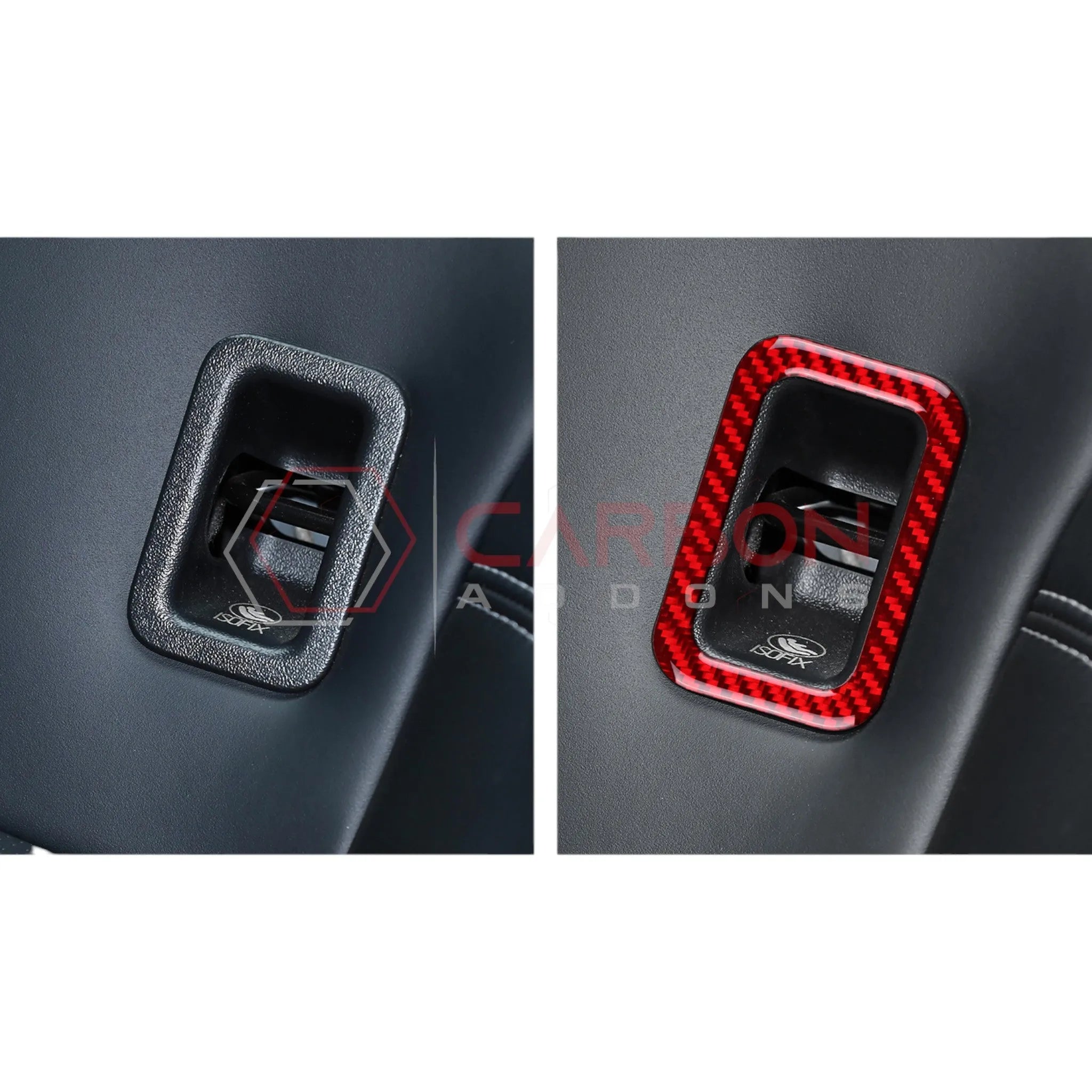 2024+ S650 Mustang Real Carbon Fiber Rear Baby Seat Latch Trim Overlay